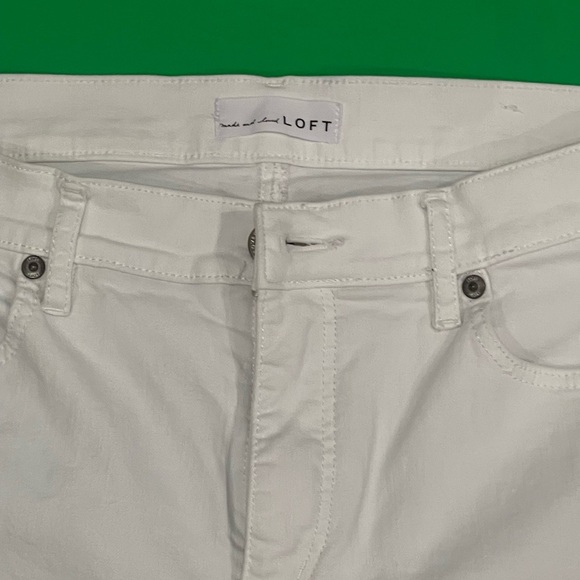 LOFT 
White Jean Shorts Distressed Cut-Offs - Picture 9 of 10